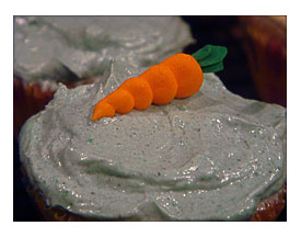Easter cupcake with carrot medal