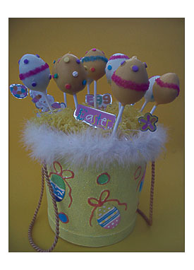 Easter Cake Pop Selection Cute Little Chicks And Easter Eggs