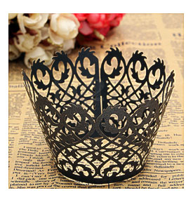 50Pcs Filigree Vine Wedding Party Cupcake Wrappers Wraps Cases Cups