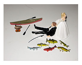 Fishing Themed Wedding Cake Topper For The Groom By Finsnhorns