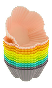 Flower Reusable Cupcake And Muffin Baking Cup, Six Vibrant Colors
