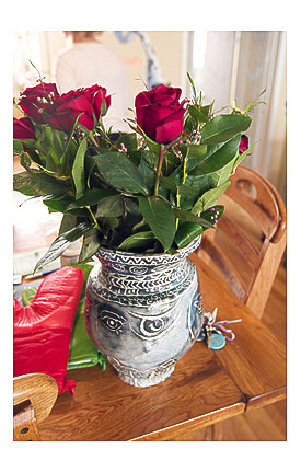 vase I made and rose
