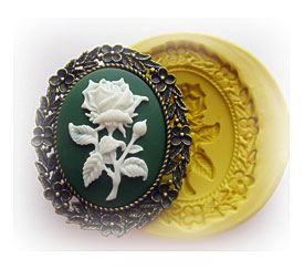 Flower Cameo Mold Silicone Cameo Frame Flexible Mould Polymer By