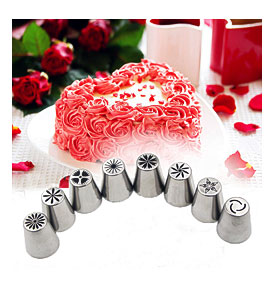 8pcs Russian Tulip Flower Icing Piping Nozzles Cake Decor Tips Baking