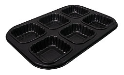 East2eden 6 Fluted Cupcake Pan Tray For Making 6 X 6.5cm Square Muffin