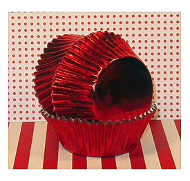Elegant Red Foil Cupcake Liners Qty 50 By Sweettreatssupplies