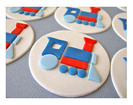 Home > Products > Dimple Prints Design Train Fondant Cupcake Toppers