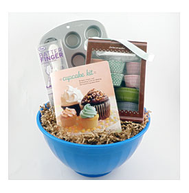 Cupcake Kit Includes Mini cupcake Tin, Liners, Recipe Booklet And