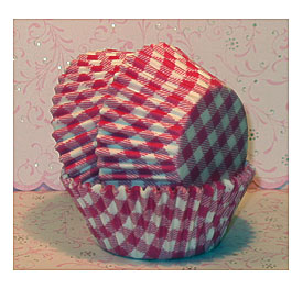 Hot Pink And White Country Gingham Cupcake By Sweettreatssupplies