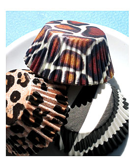 Animal Print Cupcake Liners With Black By Thebakersconfections