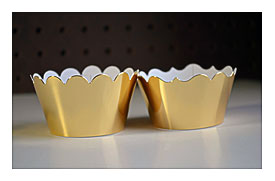 Metallic Cupcake Wrappers Elegant Gold Choose Your Cut