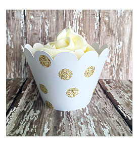 Gold Polka Dot Cupcake Wrappers Gold And White Cupcake Wrappers