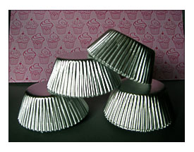 100 Silver Foil Baking Cups Silver Cupcake By AllThatDough