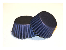 24 Navy Blue Greaseproof Mini Cupcake Liners By LuxePartySupply