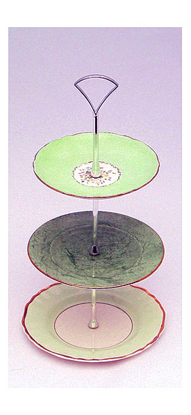 Old time china three tier cake stand