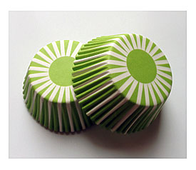 Stripe Lime Green Cupcake Liners 50 Count By SweetCraftyTools