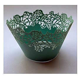 Beautiful Green Mint Rose Lace Wedding Filigree Cupcake Liners