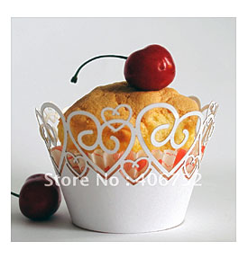 Design Party Supply Cake Decoration "flowering Heart" Cupcake Wrapper