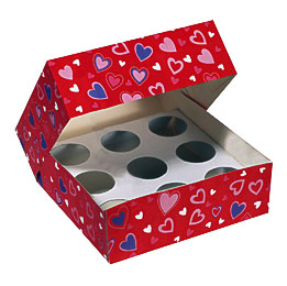 Hearts Cupcake Box