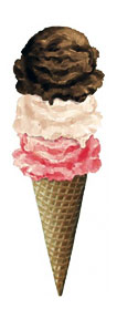 Posterazzi Ice Cream Cone 3 Scoops Poster Print By RetroPlanet 8 X 21
