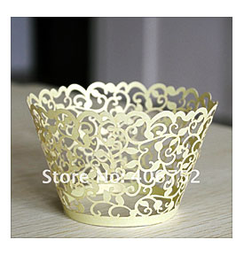 +Cupcake+Liners Decorative Customized Laser Cut Wedding Favor Cupcake