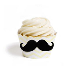 My Cupcake DMC91585 DIY Standard Mustache Cupcake Wrapper Kit, Ivory