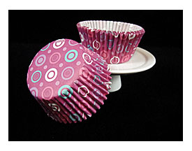 Purple With Mod Circles Cupcake Liners Cupcake Cups Muffin