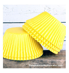 JUMBO Yellow Cupcake Liners Texas Size By Thebakersconfections