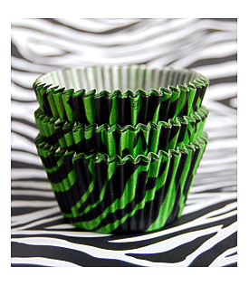 JUMBO Green Tiger Stripes Cupcake Liners 24 By CupcakeSocial