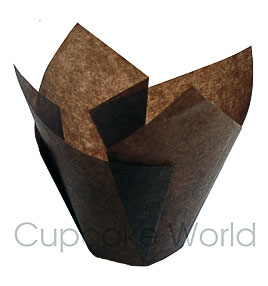 Muffin Papers Mini 100PC CAFE STYLE BROWN PAPER CUPCAKE MUFFIN