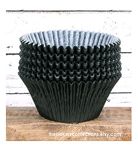 JUMBO Black Cupcake Liners Texas Size By Thebakersconfections
