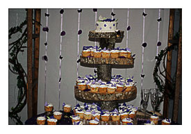 HOMEMADE TREE BARK CUPCAKE STAND FOR WEDDING