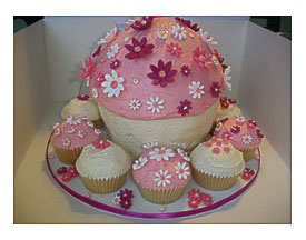 One Giant Cupcake And 10 Standard Size Cupcakes