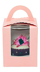 Large Coloured Cupcake Boxes With Window And Handle Single Or Double