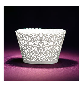 Laser Cut Cupcake Wrapper Italian Ornate Paper Orchid