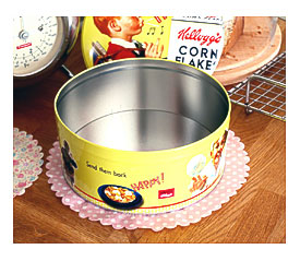 Cake tin retro kelloggs round cake tin in yellow storage tin for cakes