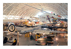 Steven F. Udvar Fuzzy Center View of south hangar, including B 29 Superfortress inchEnola Gay inch, a glimpse of the Air France Concorde, and numberless others