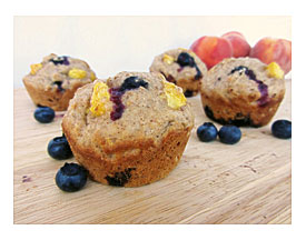 Low Fat Peach Blueberry Muffins Once Upon A Cutting Board