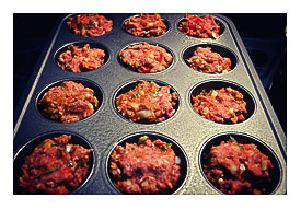 Bacon Topped Turkey Meatloaf Muffin_In Muffin Tin