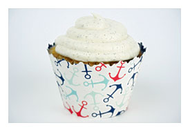 Nautical Cupcake Liners Blue And Red Anchor Cupcake Wrappers