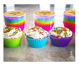 Reusable Baking Cupcake Cups Non Stick 12 Liners Molds 6 Colors