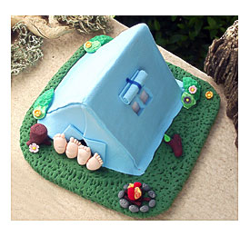 Unique Camping Cake Topper Spring Theme Custom, Cute Cam