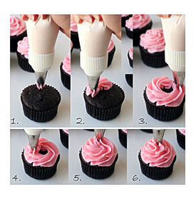 How To Swirl The Cupcakes With Buttercream Icing Using The 2D Tip