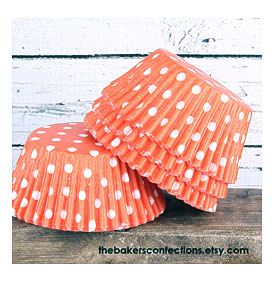 Orange Polka Dot Cupcake Liners Baking By Thebakersconfections