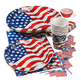 Of July Party Set Plates Cups Napkins Flags Cupcake Holders Patriotic