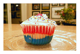 Our Hands At Patriotic Cupcakes, Inspired By The Tie dye Cupcakes