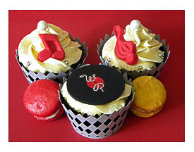 BITE ME CUPCAKES And WRAPPERS BLACK, RED & YELLOW