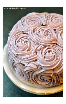 Heart Baking Roses Cake