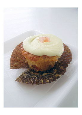 Peach Whitish Chocolate Cupcake