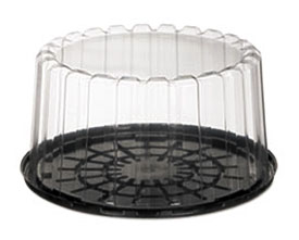 Pactiv Showcake Two Piece Cake Containers, Plastic, Black Clear, 10